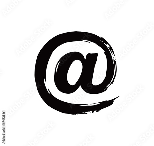 符号艾特@矢量书法手写毛笔字
