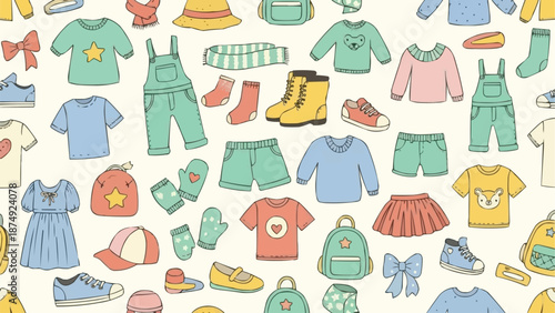 Collection of Childrens Clothing and Accessories.