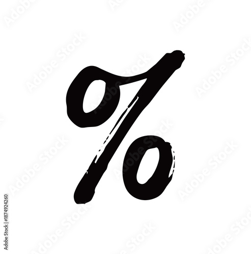 符号百分号矢量书法手写毛笔字
