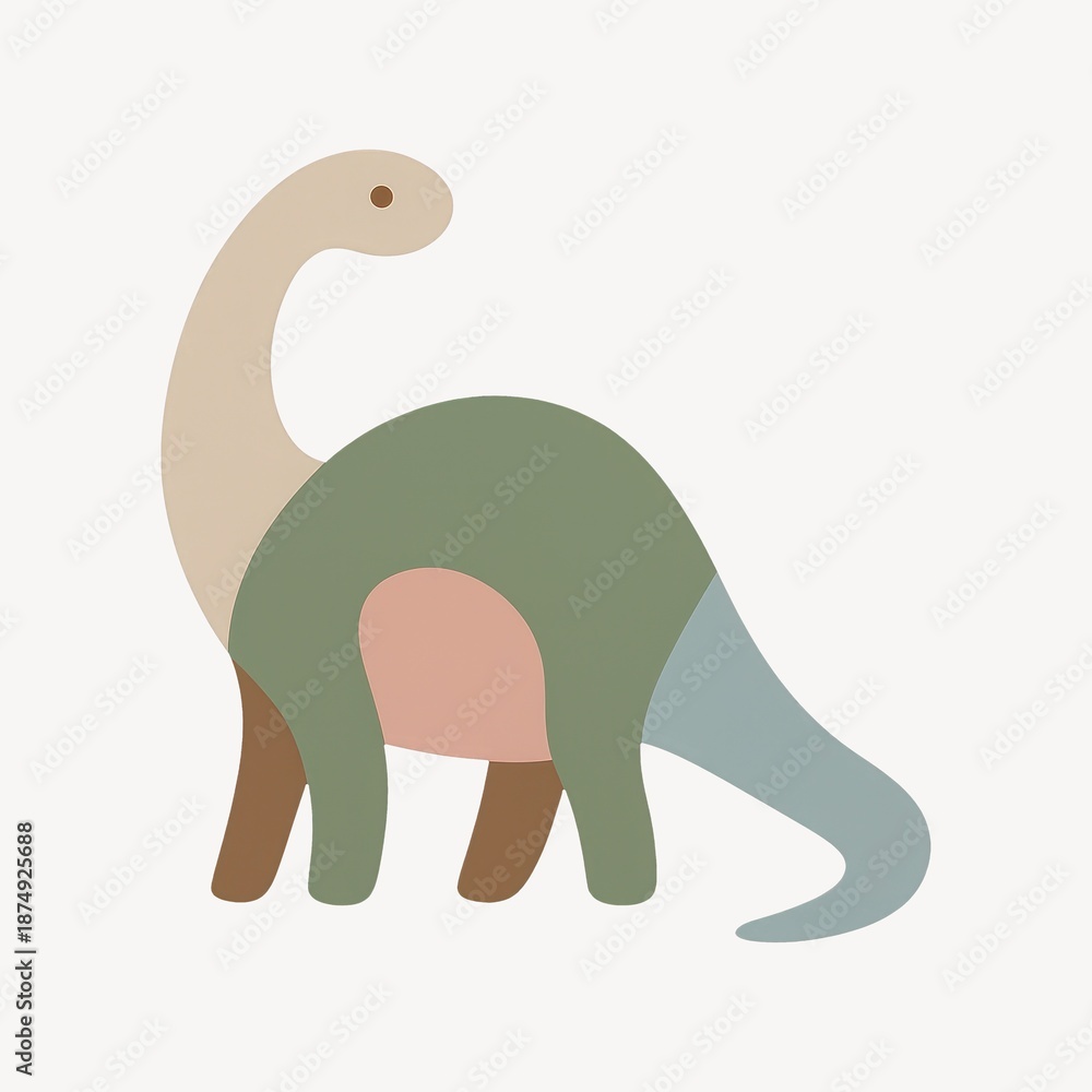 Fototapeta premium Colorful abstract dinosaur illustration.