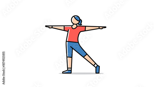 Fit Person Performing Strength Training Exercise for Body Wellness and Balanced Lifestyle Movement on White Background