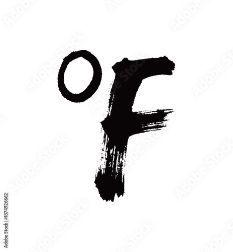 符号华氏度矢量书法手写毛笔字
