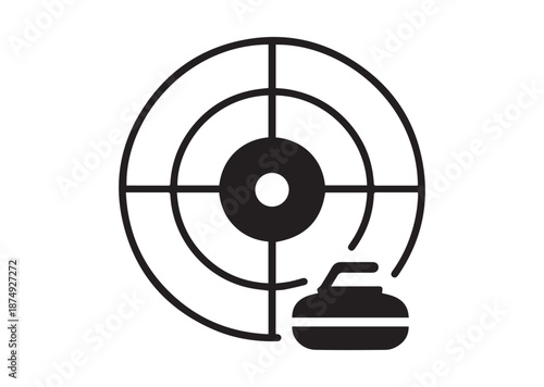Curling Target icon, Curling Target solid vector