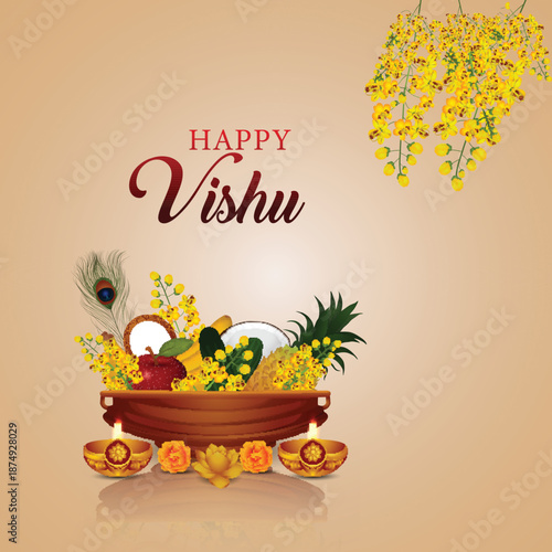 Indian festival happy vishu design concept