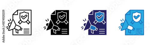 Authentic Icon Multi Style Vector Illustration