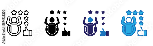 Self Confidence Icon Multi Style Vector Illustration