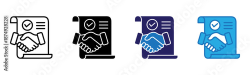 Commitment Icon Multi Style Vector Illustration