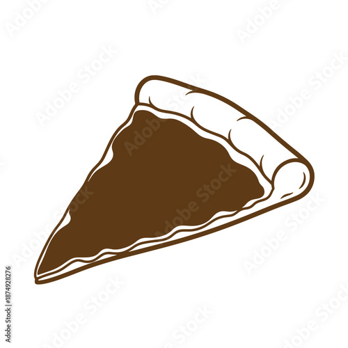 Drawing Vintage Illustration of a slice of chocolate pie on white background