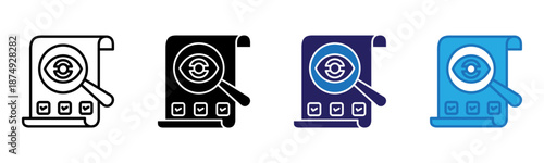 Scrutiny Icon Multi Style Vector Illustration
