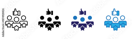 Satisfaction Icon Multi Style Vector Illustration