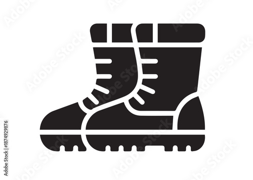 Snow Boots icon, Snow Boots solid vector