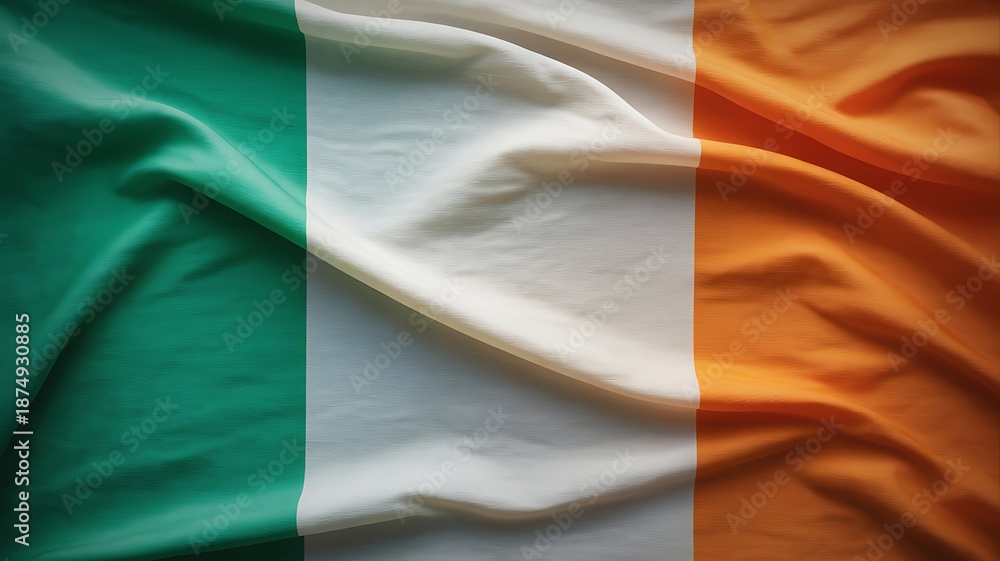 Obraz premium St patrick's day irish flag colors green white orange celebration