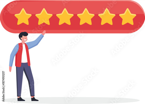 customer feedback assessment concept, online rating landing page