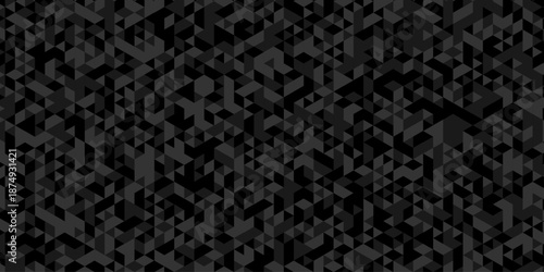 Abstract geometric wall tile and metal cube background triangle wallpaper. Seamless geometric pattern low polygon backdrop background. Gray diamond overlap polygonal background.
