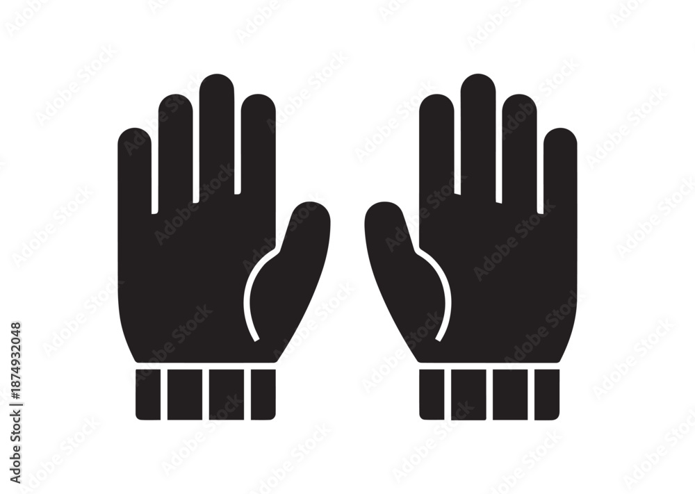 Obraz premium Winter Gloves icon, Winter Gloves solid vector