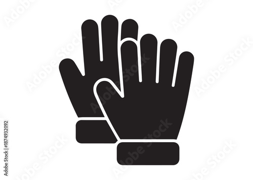 Winter Gloves icon, Winter Gloves solid vector