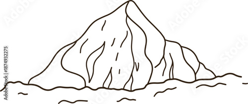 An iceberg outline is drawn on a transparent background.