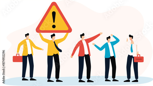 Important announcements, interests or warnings. Caution or business warning. Discussion caution fact and voice.