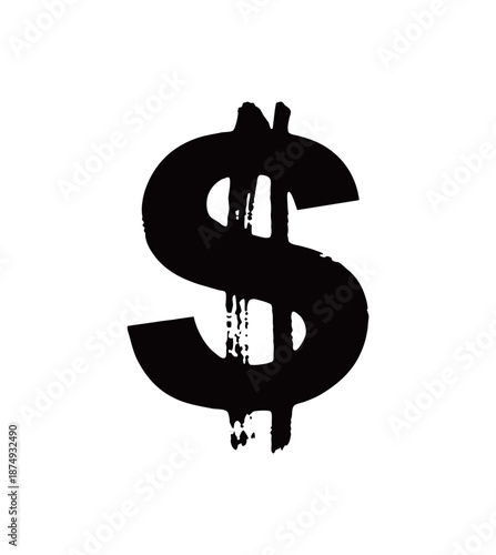 符号美元矢量书法手写毛笔字
