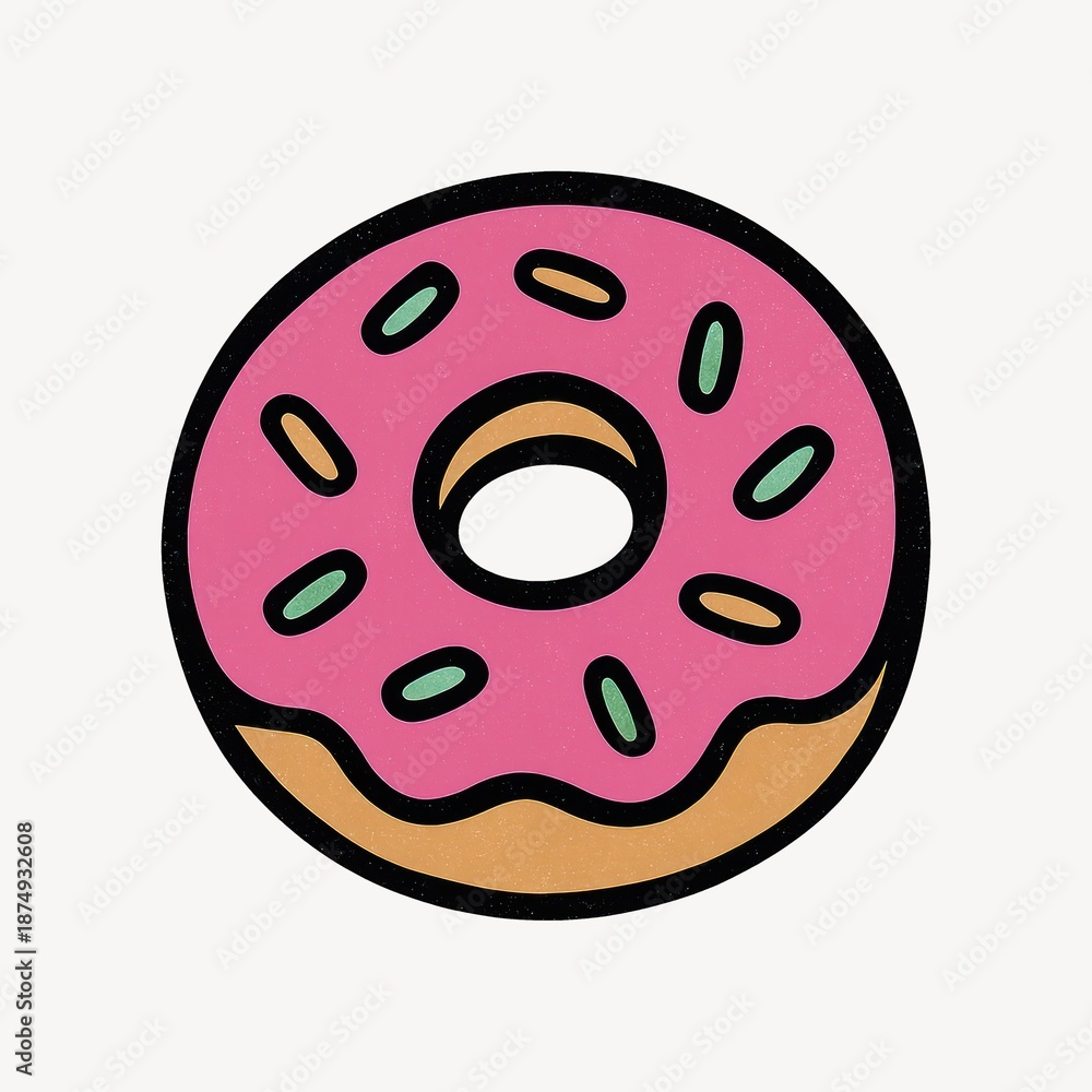 Fototapeta premium Colorful donut with sprinkles.