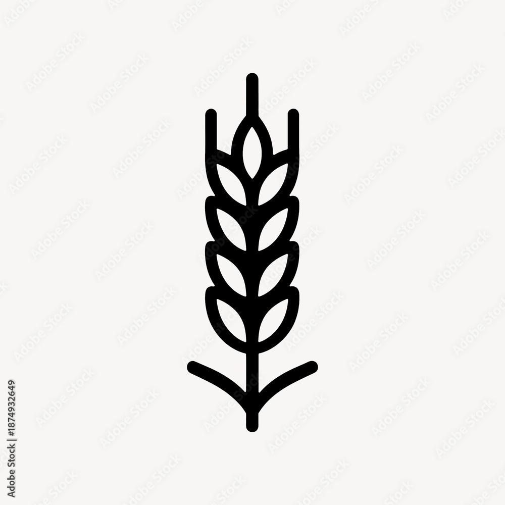 Fototapeta premium Minimalist wheat icon design