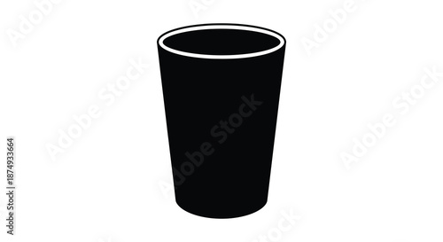 A simple black glass with a clean design presented as a striking silhouette