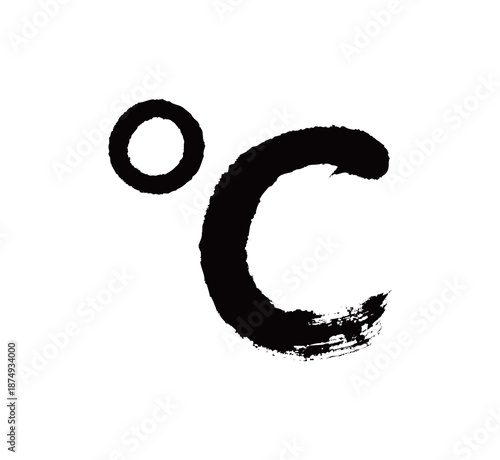 符号摄氏度矢量书法手写毛笔字
