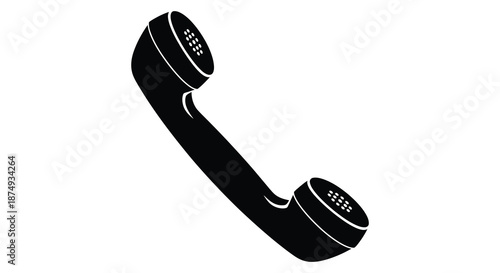 A striking black and white image of a vintage telephone handset a bold silhouette