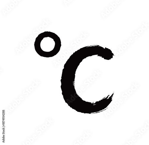 符号摄氏度矢量书法手写毛笔字
