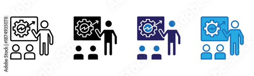 Course Icon Multi Style Vector Illustration