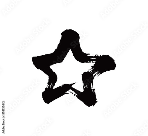 符号五角星矢量书法手写毛笔字
