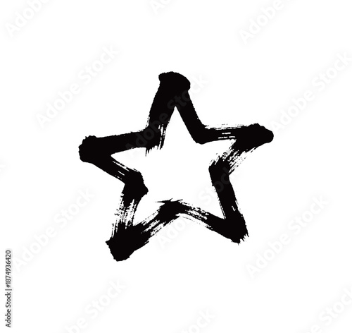 符号五角星矢量书法手写毛笔字
