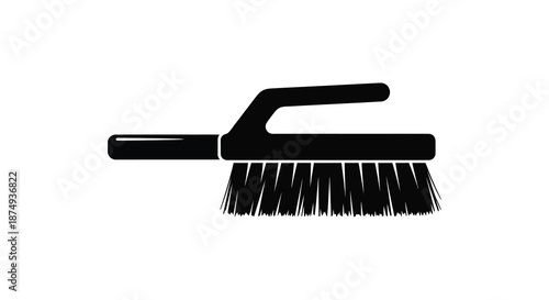 A striking black silhouette of a cleaning brush showcasing its functional design silhouette