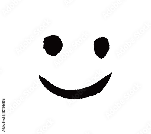 符号笑脸矢量书法手写毛笔字
