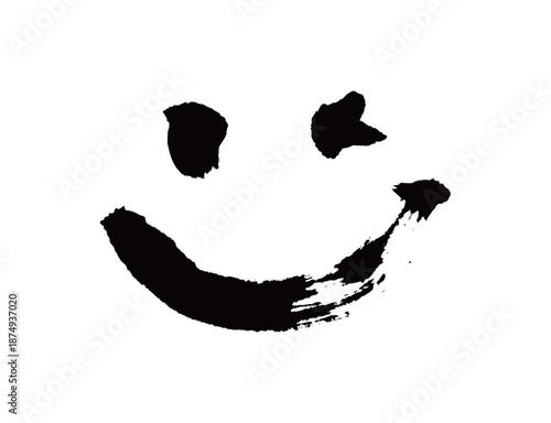 符号笑脸矢量书法手写毛笔字
