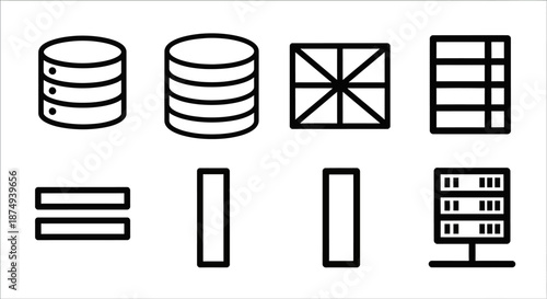 Data Storage and Server Icons - A Visual Representation of Technology Infrastructure.