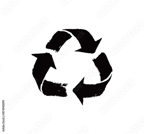 符号循环号矢量书法手写毛笔字
