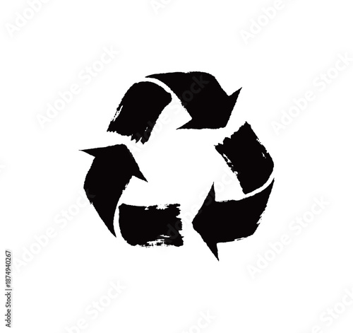 符号循环号矢量书法手写毛笔字
