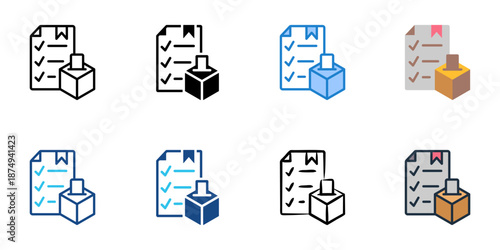 Voting Guideline icons set multiple style collection. Editable stroke 
