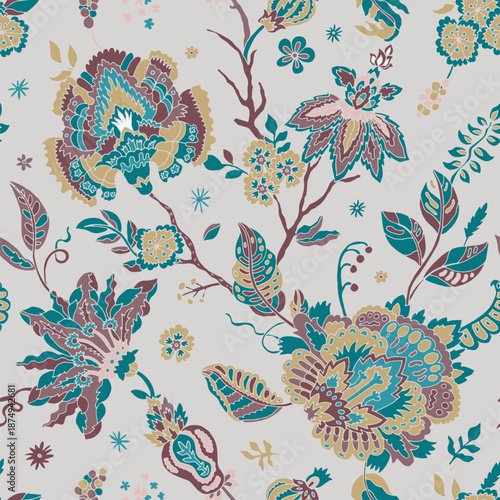 Vintage Cottagecore Floral Garden Pattern