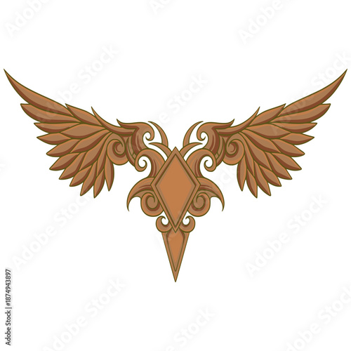 Art wing ornaments illustration
