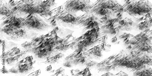 mountain background canvas of mountain isolated on white background, stroke texture, imitation engraving, vector design