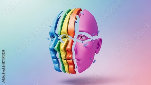 A surreal filing cabinet floating in empty space, drawers open releasing glowing abstract emotions like smoke and light, symbolic emotional intelligence and mental organization concept, cinematic mini