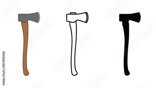 Three different colored axes on a white background illustration