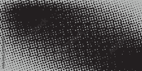 Industrial Black Halftone Dot Gradient on Gray