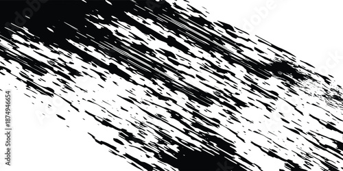 Dynamic Black Diagonal Brush Strokes on White Background