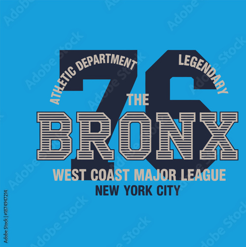 Blue background with The Bronx athletic department text