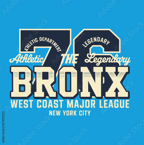 Blue background with The Bronx sports and text sports athletic department