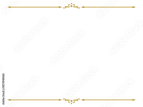 アンティークデザインの上下フレーム/星/ゴールド/イラスト/素材