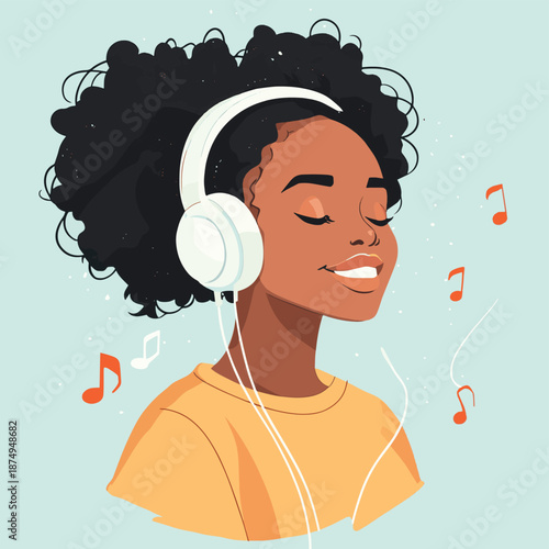 Music lover enjoying audio in headphones